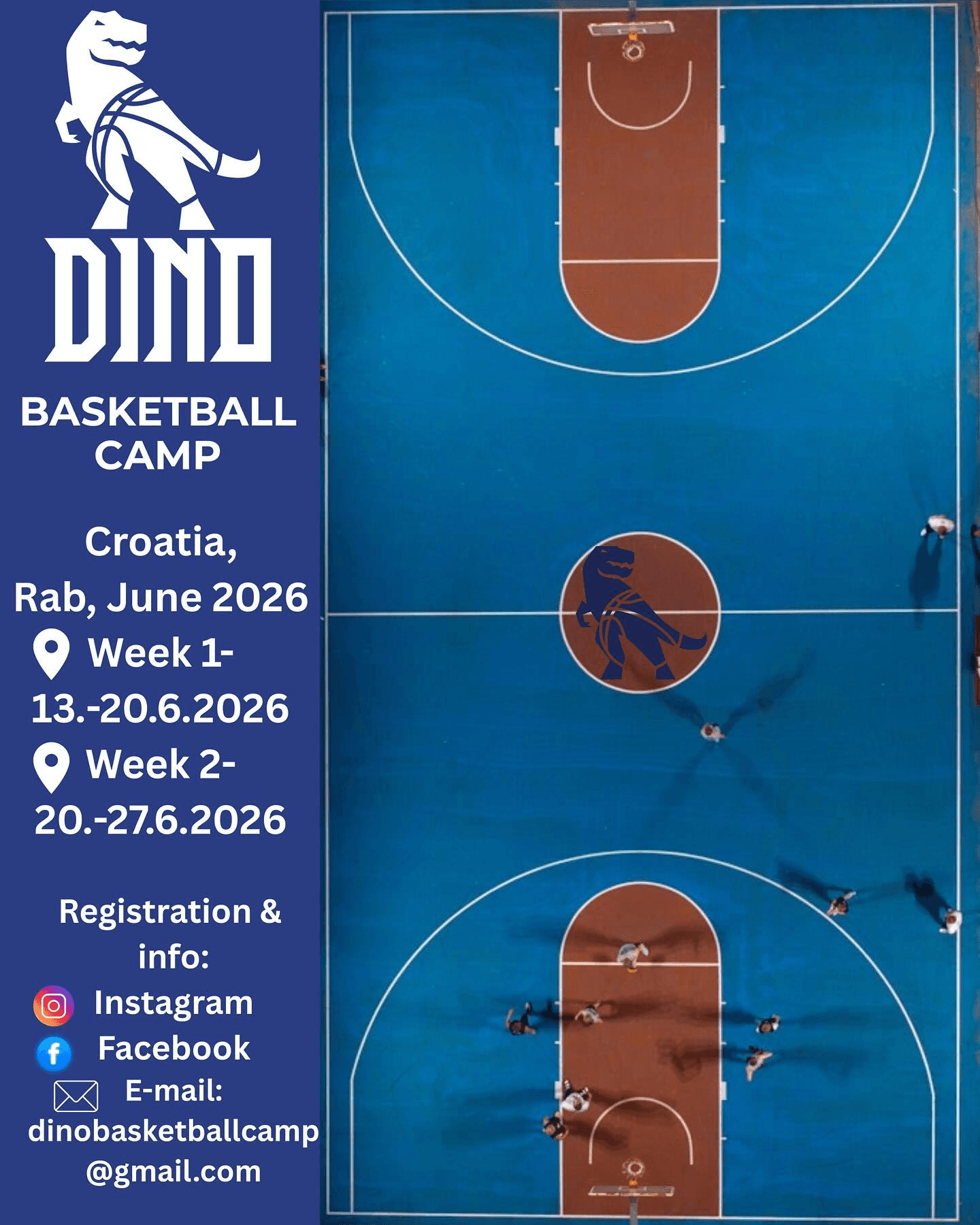 Week 1 Full - Limited Week 2 Spots Remaining for DinoBasketballCamp 2026